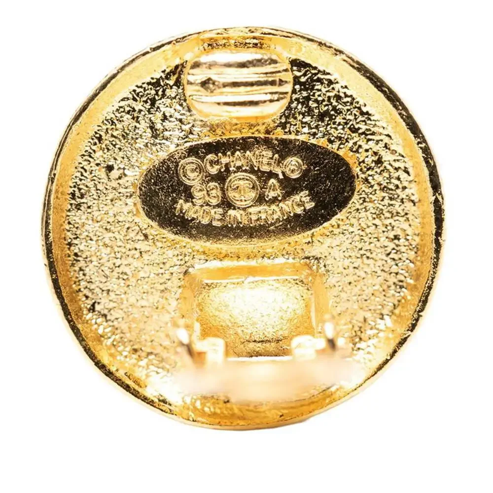 CHANEL Gold Logo Earrings